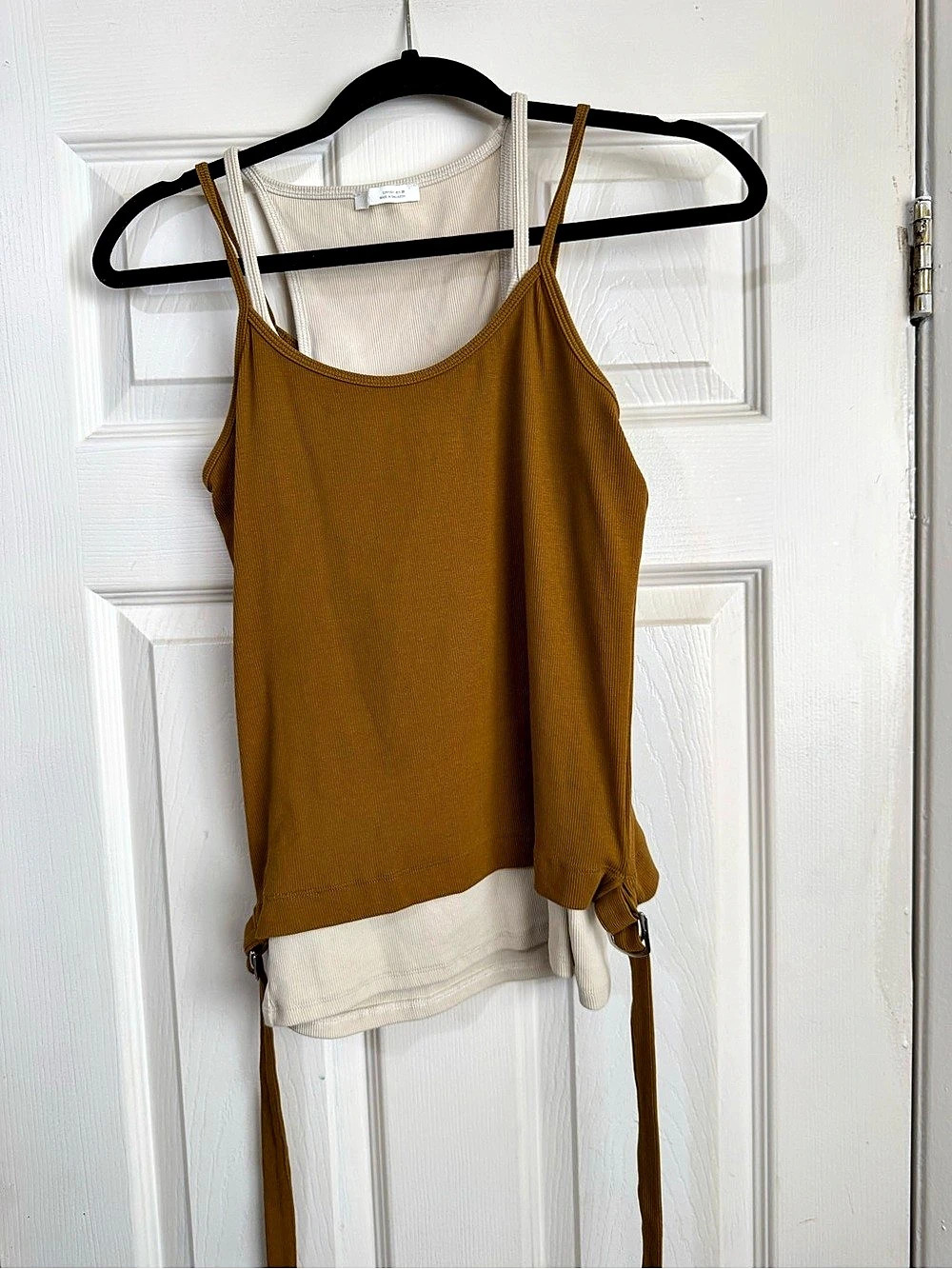 ZARA Ribbed Tank Top in Brown Size Large